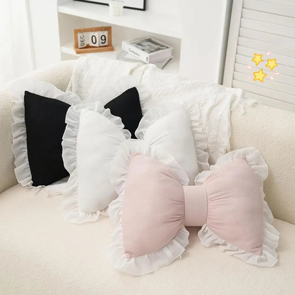 Bow-shaped Pillow Ruffle Cushions