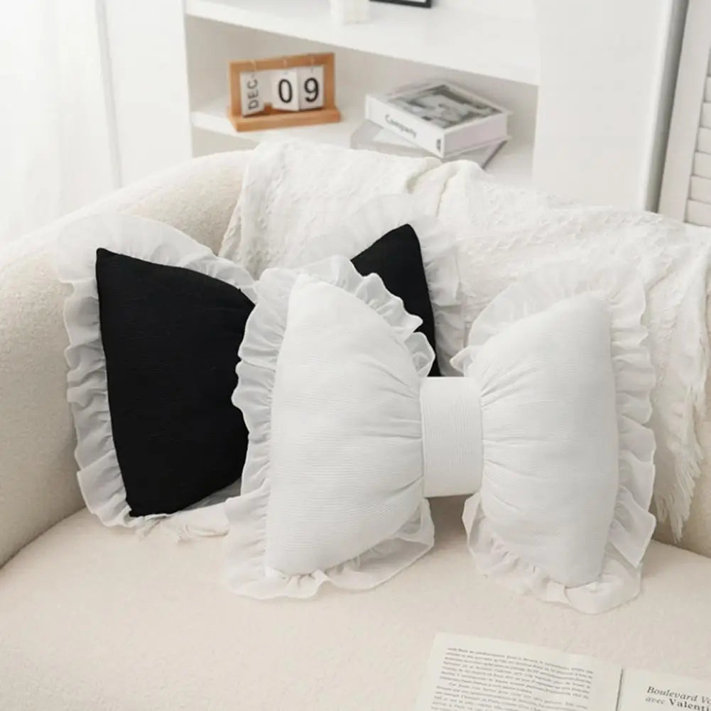 Bow-shaped Pillow Ruffle Cushions