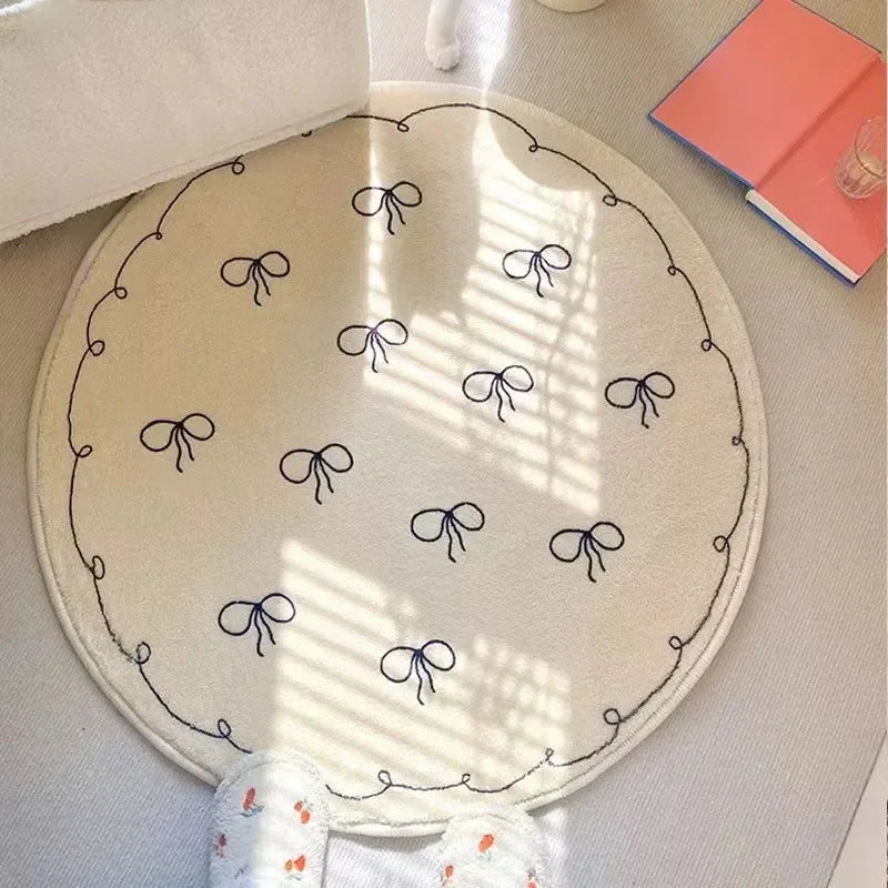 Adorable Round Bow Mat