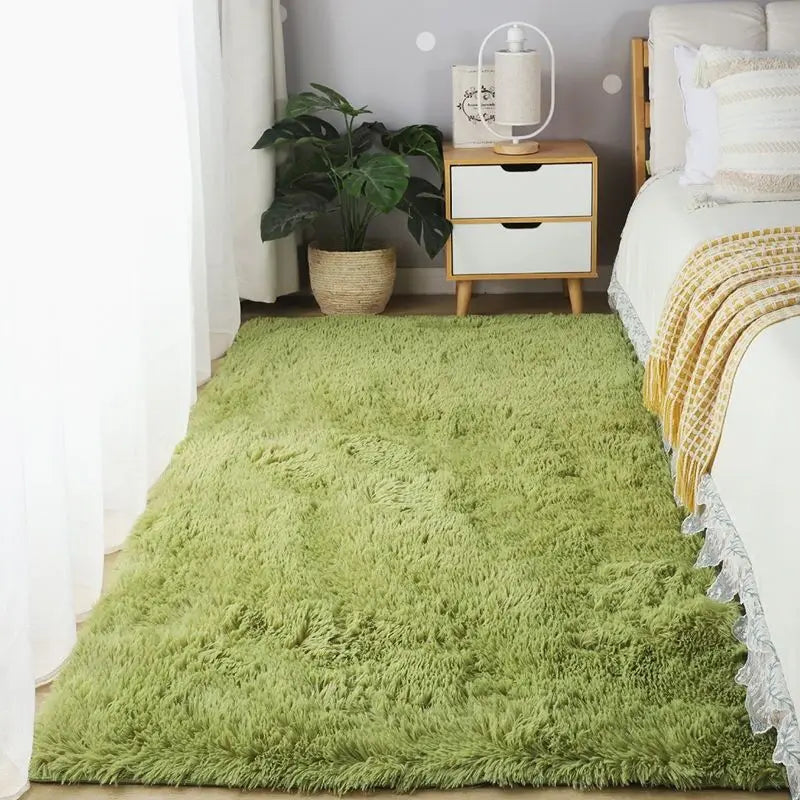 Fluffy Grass Green Rug