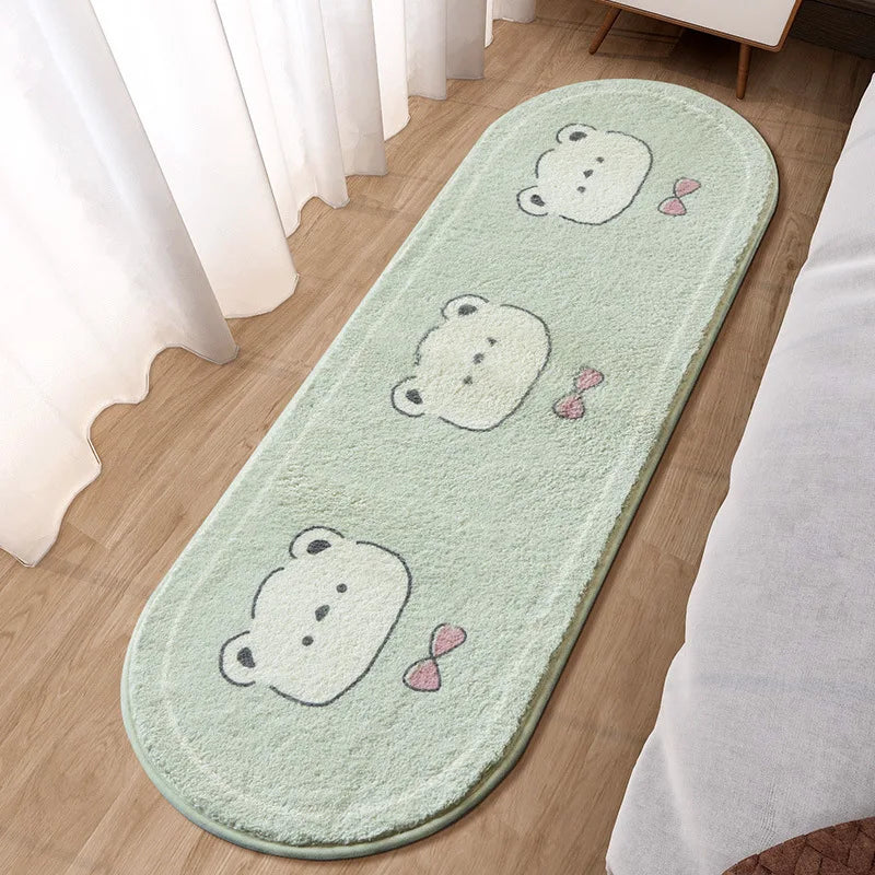 Cute Cartoon Motif Bedside Rug