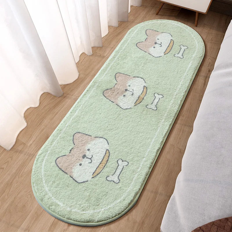 Cute Cartoon Motif Bedside Rug