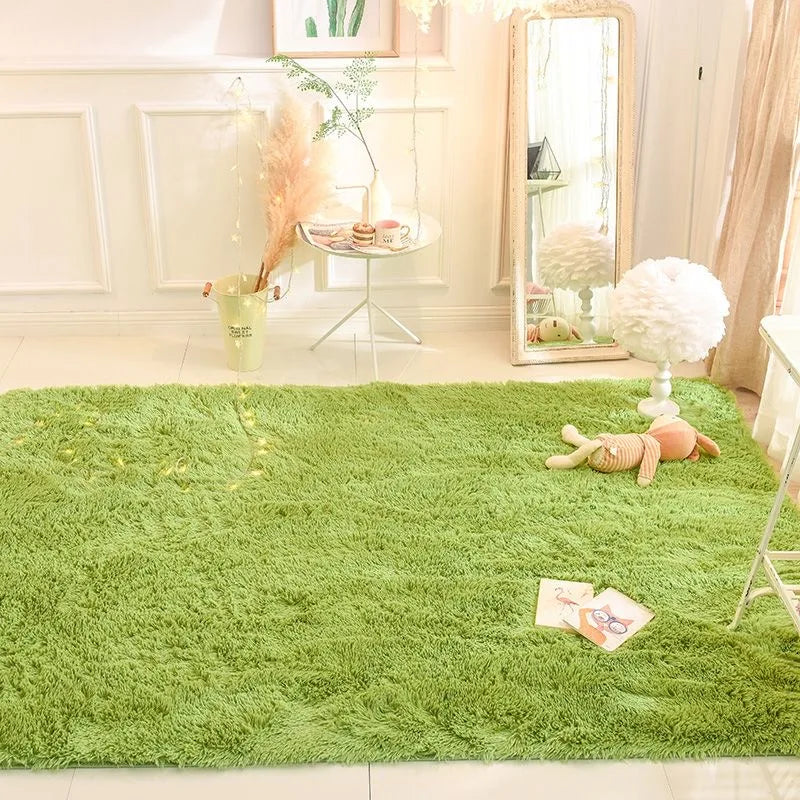 Fluffy Grass Green Rug