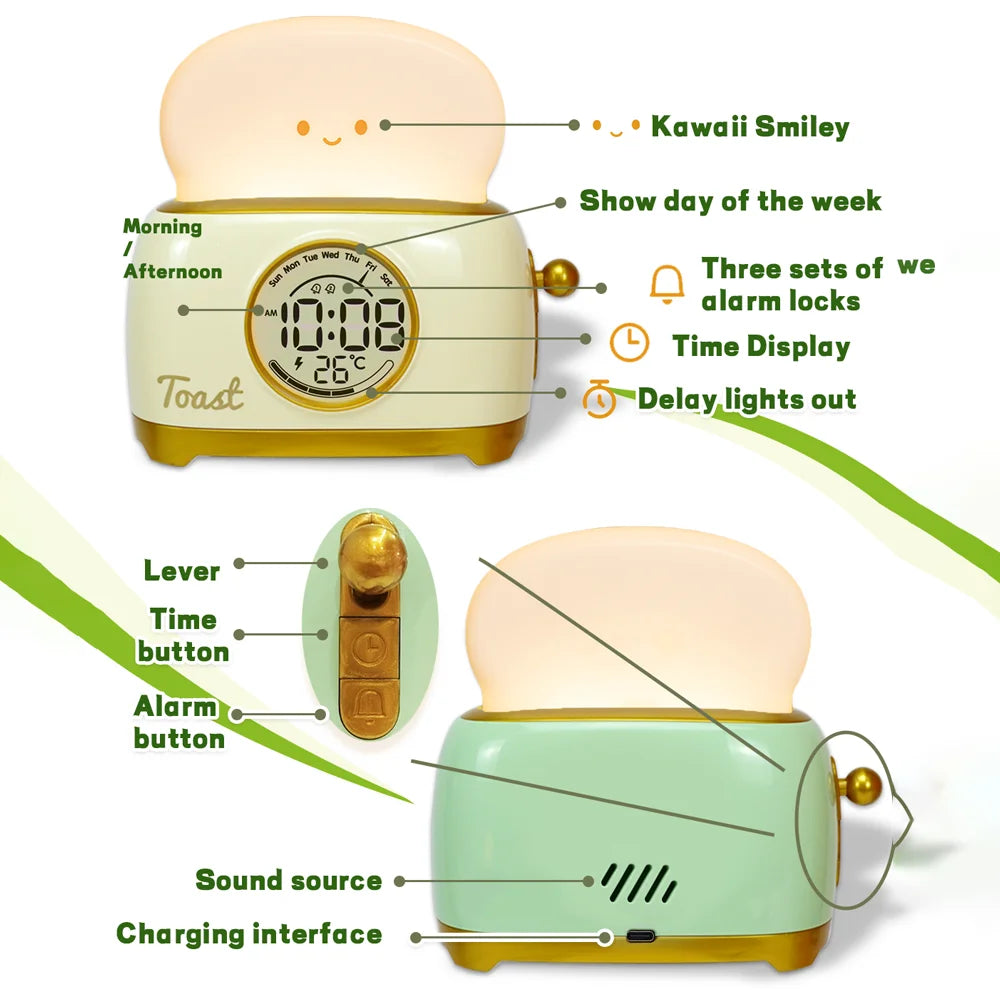 Toasty Toaster Night Light with Clock
