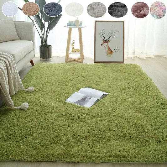 Fluffy Grass Green Rug