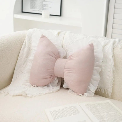 Bow-shaped Pillow Ruffle Cushions