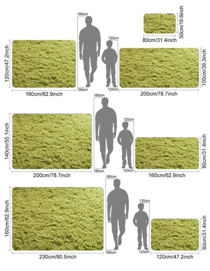 Fluffy Grass Green Rug